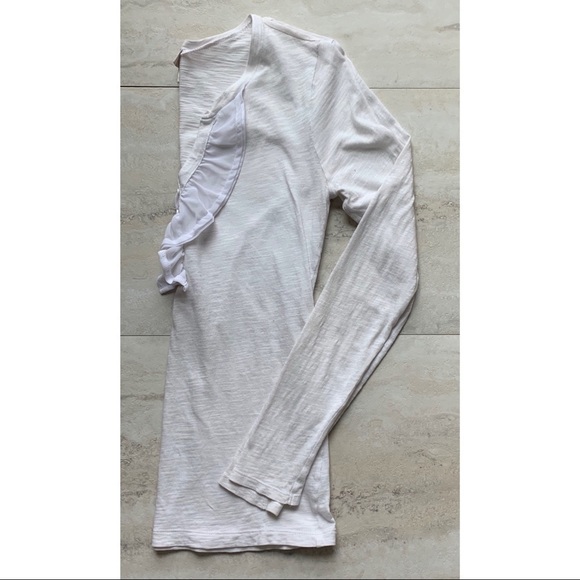 Loft White Ruffle Long Sleeve Top - Picture 4 of 6